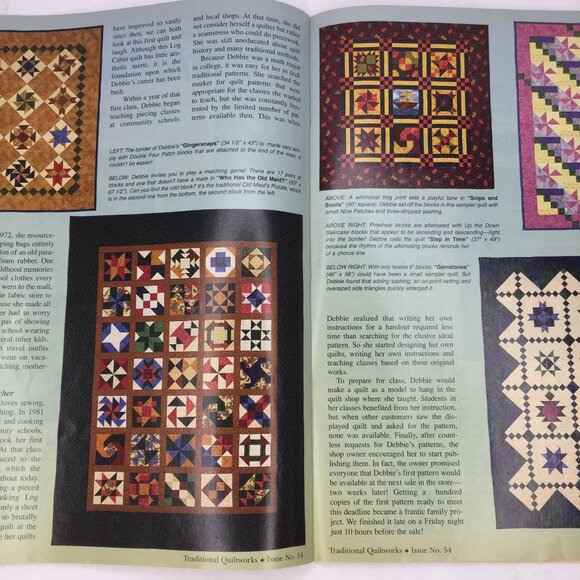 Traditional Quiltworks Pattern Magazine Quilter Feb Mar 1998 Issue No 54 Pattern - Picture 5 of 13